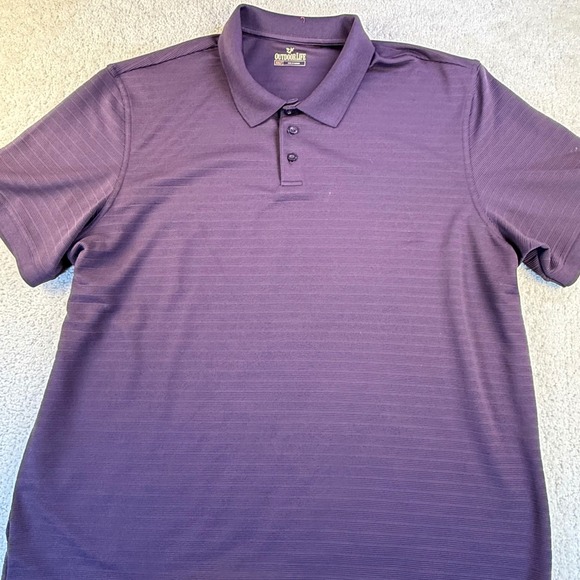 Outdoor Life XXL Tall Men's Textured Stripe Purple Polo Shirt Short Sleeve Golf - Picture 1 of 6